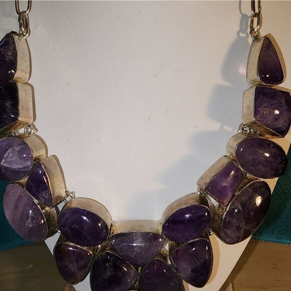 Amethyst Elegant Purple Stone Necklace - Picture 8 of 10